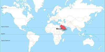 Makkah মধ্যে বিশ্বের মানচিত্র